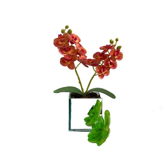 Imagem de Mini Orquidea Silicone 3d Toque Real Para Decorações Sofisticadas Luxuosa