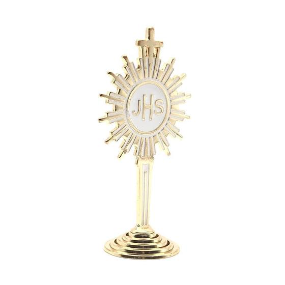 Imagem de Mini Ostensório Eucarístico De Mesa Dourado