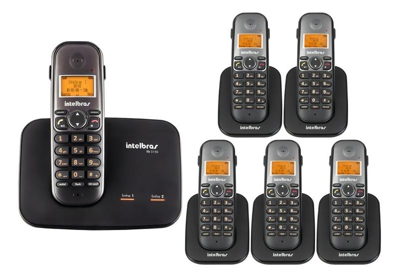 Imagem de Mini Pabx Sem Fio Intelbras para 2 Linhas TS 5150 com + 5 Ramais TS 5121 Preto