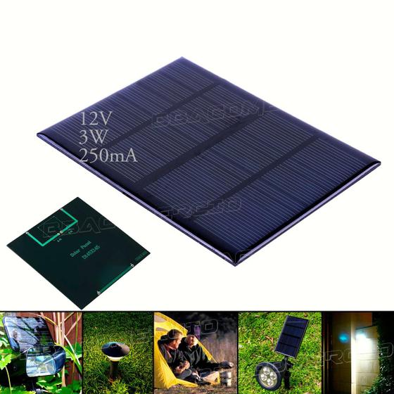 Imagem de Mini Painel Solar Placa de Energia Fotovoltaica 12v 3w 250ma