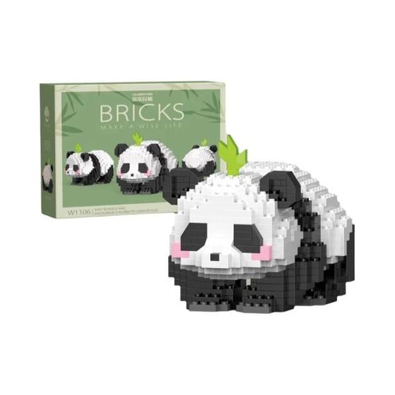 Imagem de Mini Panda de Blocos de Construção - Brinquedo Educativo DIY para Meninos