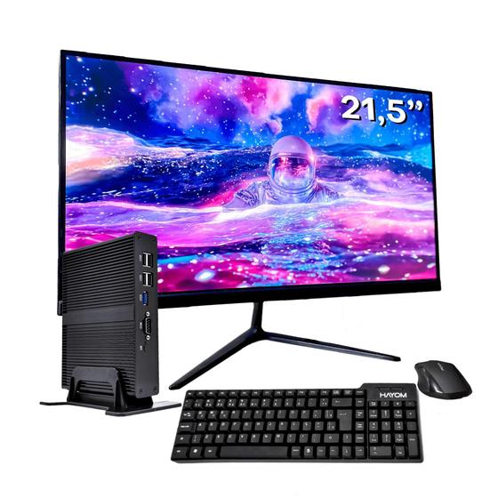 Imagem de Mini Pc Completo Celeron J1800 8Gb Ddr3 120 Ssd Monitor 21,5