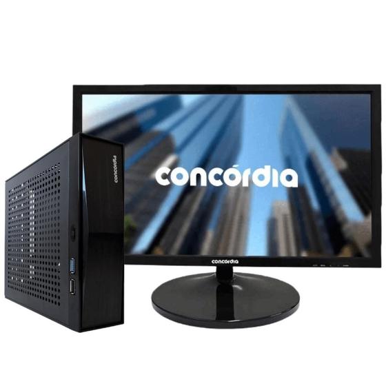 Imagem de Mini Pc Concórdia Completo Com Monitor 21,5" Processador Intel Core i5 4GB SSD 120GB WiFi FreeDos 