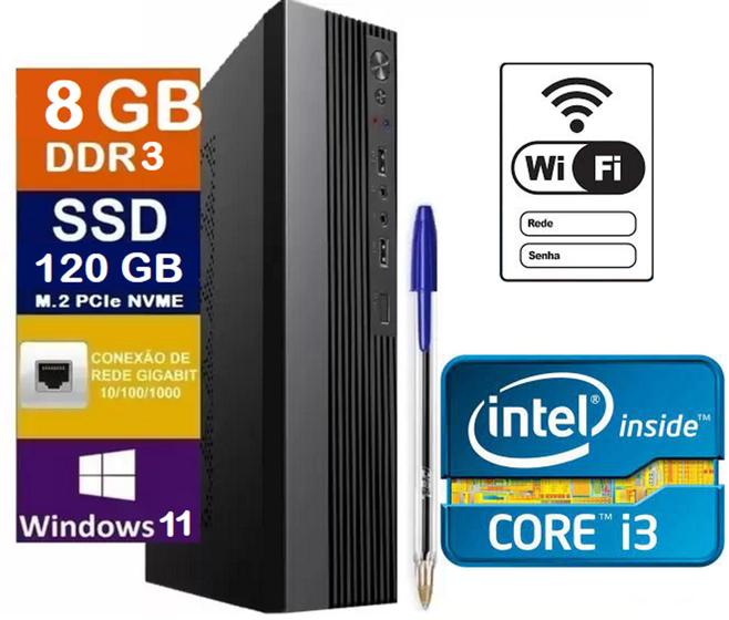 Imagem de Mini Pc Cpu Intel Core I3 3.3ghz 8gb Ram Ssd 120gb windows 11