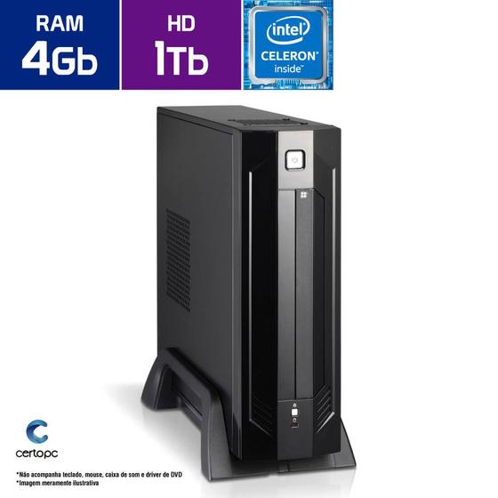 Imagem de Mini PC Intel Dual Core J1800 4GB HD 1TB Certo PC Estudo 125 ITX