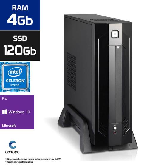 Imagem de Mini PC Intel Dual Core J1800 4GB SSD 120GB Windows 10 PRO Certo PC Estudo 130 ITX