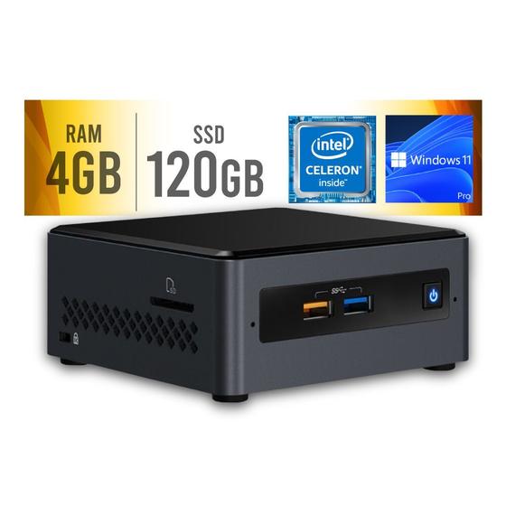 Imagem de Mini PC Intel Dual Core J4005 4GB SSD 120GB Windows 11 PRO Certo PC - NUC 101