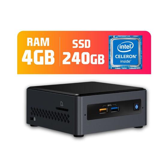 Imagem de Mini PC Intel Dual Core J4005 4GB SSD 240GB NTC - NUC 1003