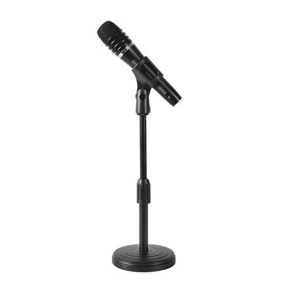 Imagem de Mini pedestal suporte microfone mesa bumbo cajon estudio youtuber radio - It Blue