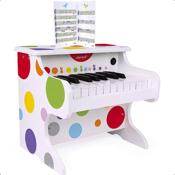 Imagem de Mini Piano Eletronico Infantil de Madeira Montessori Janod