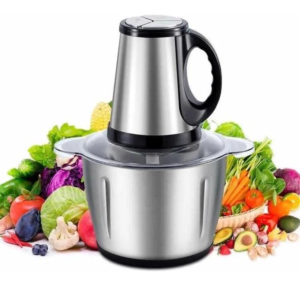 Imagem de Mini picador elétrico de aço inoxidável moedor carne picador vegetal chopper máquina slicer casa processamento alimentos