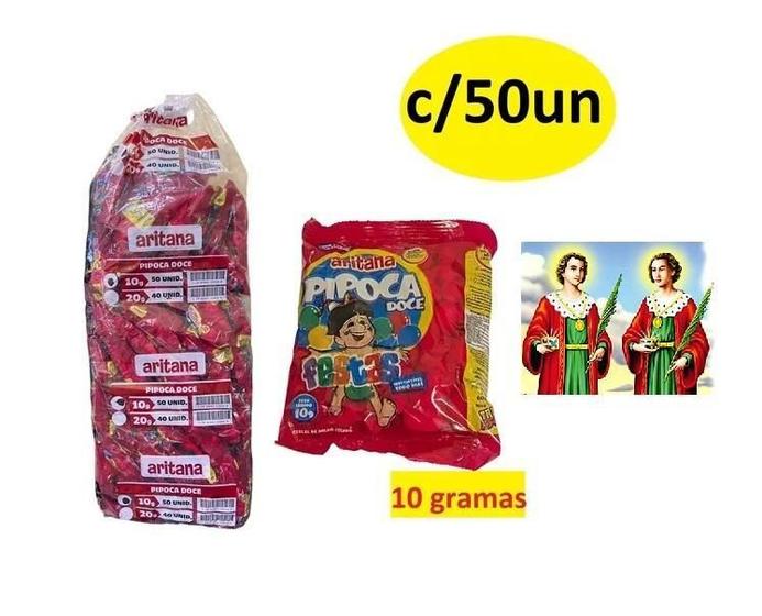 Imagem de Mini Pipoca Doce Com 50 Unidades De 10Gr Cosme Damião