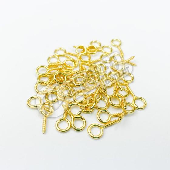 Imagem de Mini Pitão Rosqueável Dourado 5x10mm Piton - 50 peças