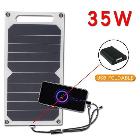 Imagem de Mini Placa Painel De Energia Solar Portatil 35W, 300Mmx145Mm