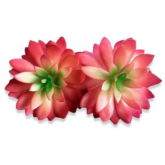 Imagem de Mini Planta Suculenta Rosa Artificial Enfeite Casa