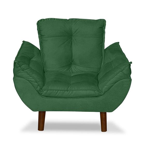 Imagem de Mini Poltrona Cadeira Infantil de Criança Suede Verde  Pés Palito