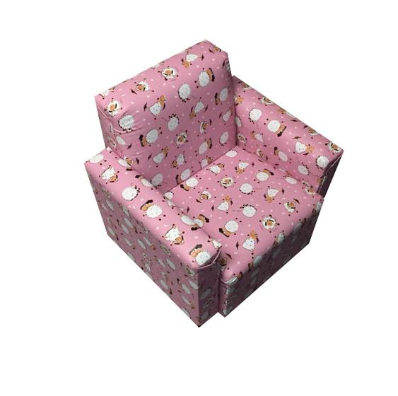Imagem de Mini poltrona sofá infantil - ovelinha rosa