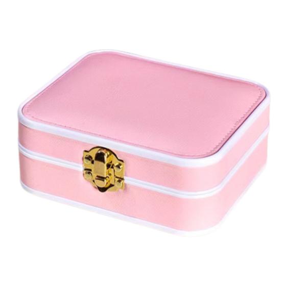 Imagem de mini porta joia organizador com fecho decorado para brinco pulseira cordão cabe na bolsa viagem passeio escolha o seu