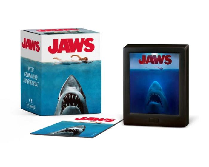 Imagem de Mini Poster Jaws - Filme Tubarão - Shadow Box 3D com som e Luz