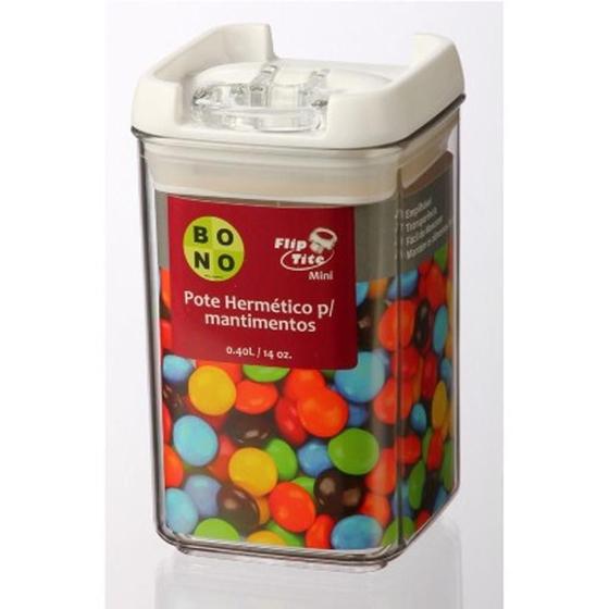 Imagem de Mini Pote Acrílico Flip Tite Mantimentos 400 Ml Nlq305A-060