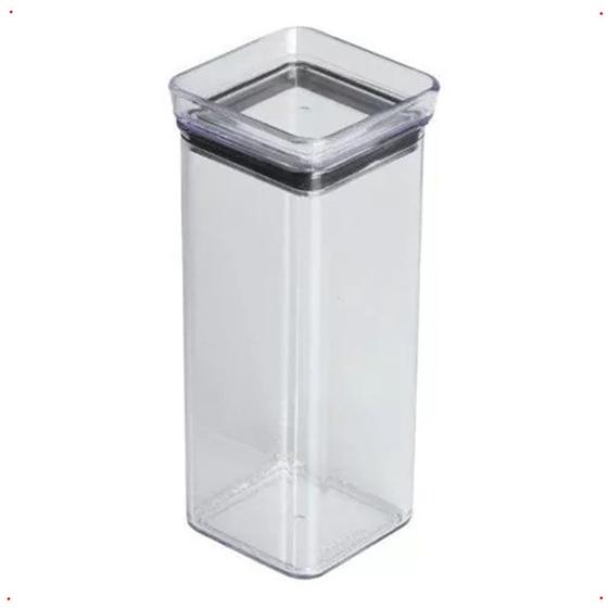 Imagem de Mini Pote Hermético Transparante Quadrado 340ml