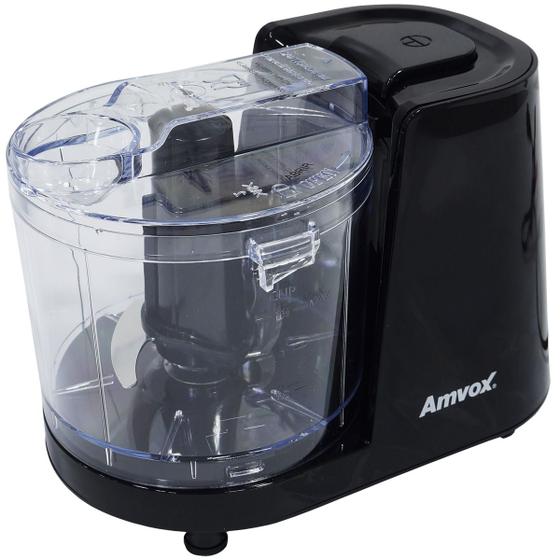 Imagem de Mini Processador de Alimentos Elétrico 350ml 2 Lâminas Preto Amvox Apr 1001 Black