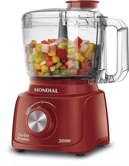 Mini Processador de Alimentos Turbo, Mondial, 110V, 300W, Vermelho Menor preço em Mini Processador de Alimentos Turbo, Mondial, 110V, 300W, Vermelho