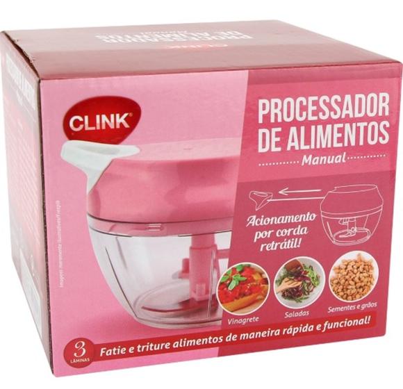 Imagem de Mini Processador Manual de Alimentos Rosa Clink Ck2017