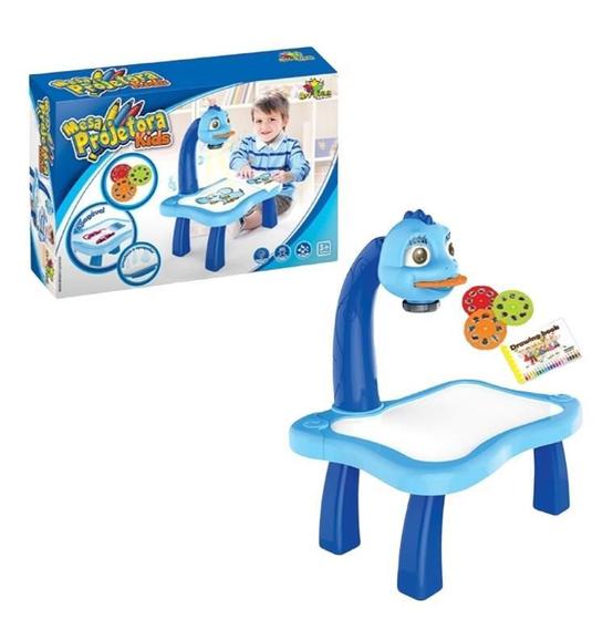 Imagem de Mini Projetor Desenhos Brinquedo Educativo Infantil Azul