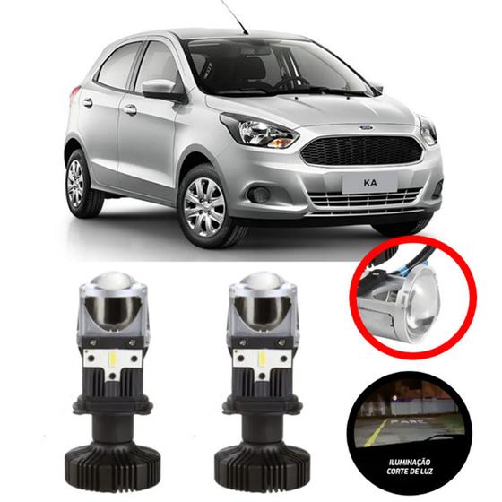 Imagem de Mini Projetor Elíptico Farol Baixo Alto H4 Ford Ka