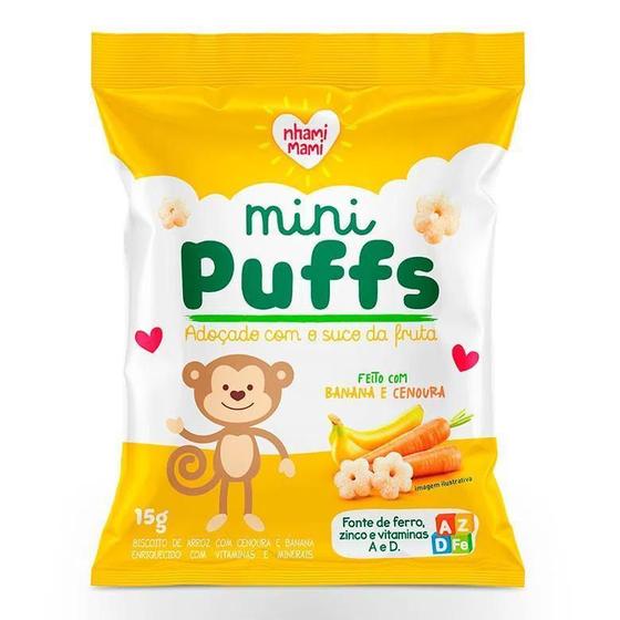 Imagem de Mini Puffs Snack P/Crianças Banana E Cenoura 15G-Nhamimami