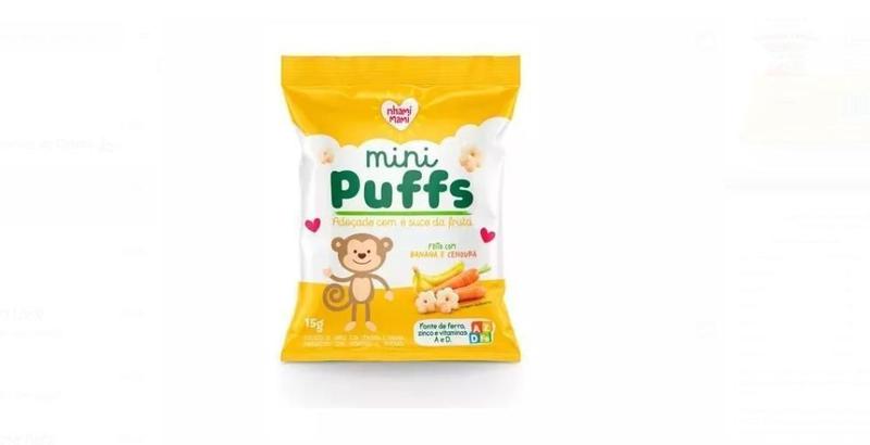 Imagem de Mini Puffs Snack P/Crianças Banana E Cenoura 6X15G-Nhamimami