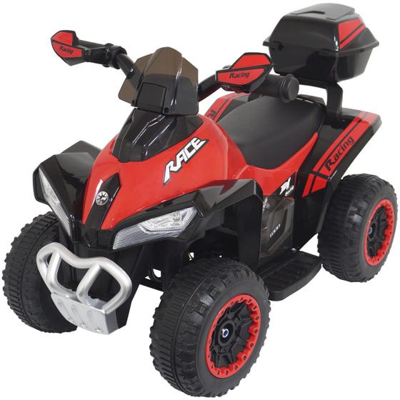 Imagem de Mini Quadriciclo Moto Elétrica Criança Infantil Bateria 6V Luz Som Bivolt Vermelho Brinqway BW-129 V