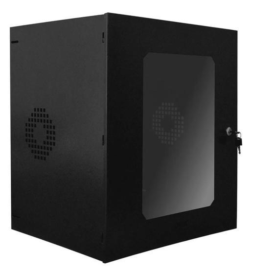 Mini Rack de Parede 12U com Visor Acrílico Preto - Jlprotec Menor preço em Mini Rack de Parede 12U com Visor Acrílico Preto - Jlprotec