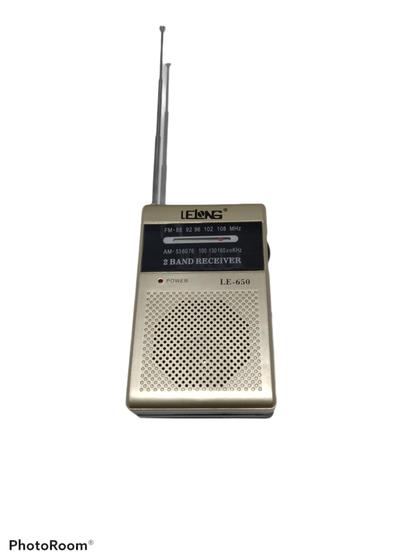 Imagem de Mini rádio AM/FM de bolso com antena e fone portátil