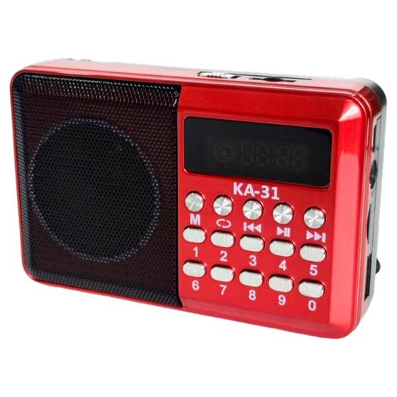 Imagem de Mini Rádio Bolso Bluetooth Fm Portátil Display Recarregável