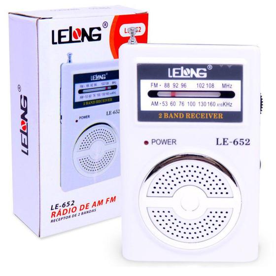 Mini Rádio De Bolso Am E Fm Le-652 Branco - Lelong Menor preço em Mini Rádio De Bolso Am E Fm Le-652 Branco - Lelong