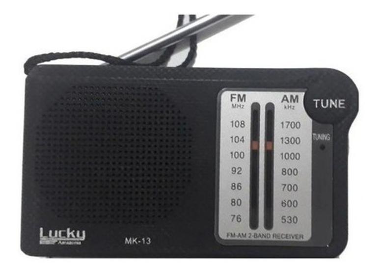 Imagem de MINI Radio Portatil Am Fm De Bolso Preto Lucky Mk13