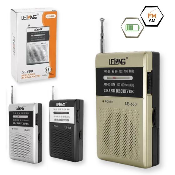 Imagem de Mini Radio Portatil de Bolso AM/FM com Fone de Ouvido Le-650