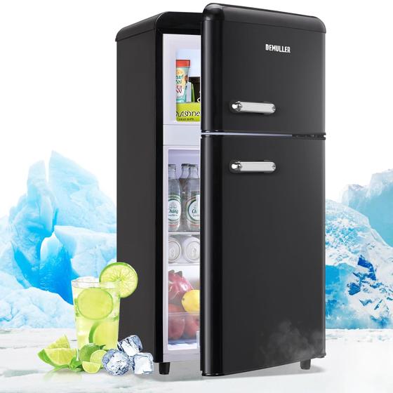 Imagem de Mini Refrigerador DEMULLER 98L - Porta Dupla 3,5 Pés Cúbicos com Freezer