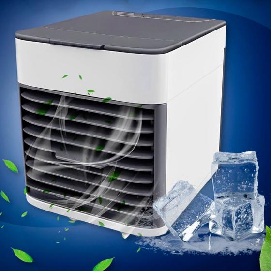 Imagem de Mini refrigerador portátil USB ideal para quarto ou escritório com luz LED
