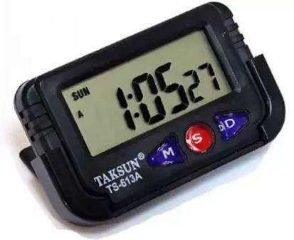 Imagem de Mini Relógio Digital Portátil Carro e Mesa Cronômetro Despertador Data