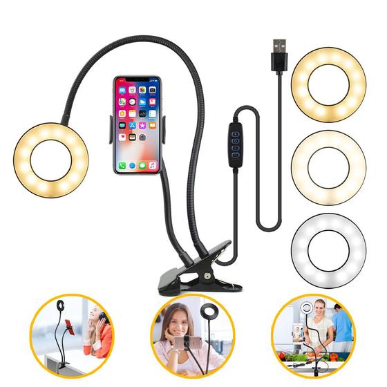 Mini Ring Light De Mesa 3,5 Polegadas Iluminador Portátil Completo LED