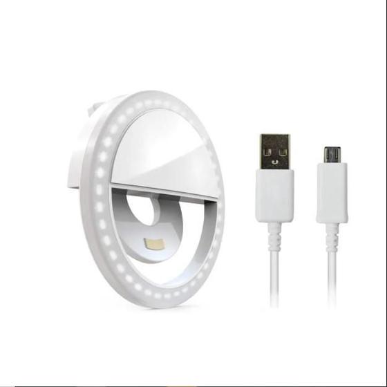 Imagem de Mini Ring Light Selfie Portátil Para Celular Tablet Branco