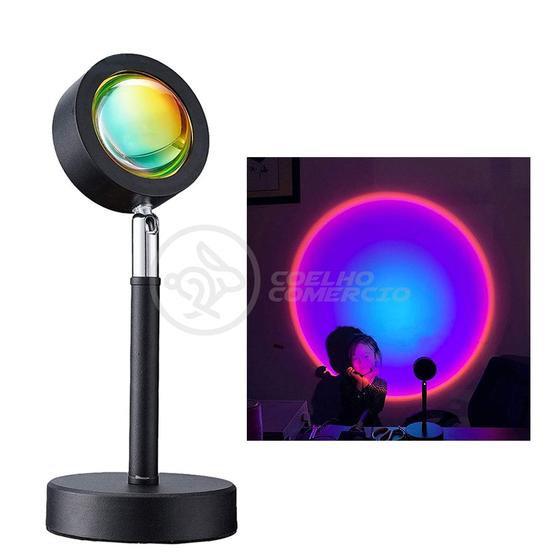 Mini Ring Light Sunset Projetor Lâmpada TikTok USB Presente Dia dos