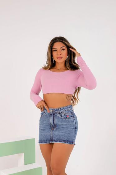 Imagem de Mini Saia Feminino  Jeans Premium Estilosa Fashion Bordado