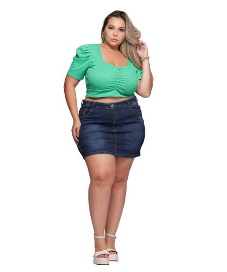 Imagem de Mini Saia Jeans Plus Size 48 ao 56 Shyros 37594