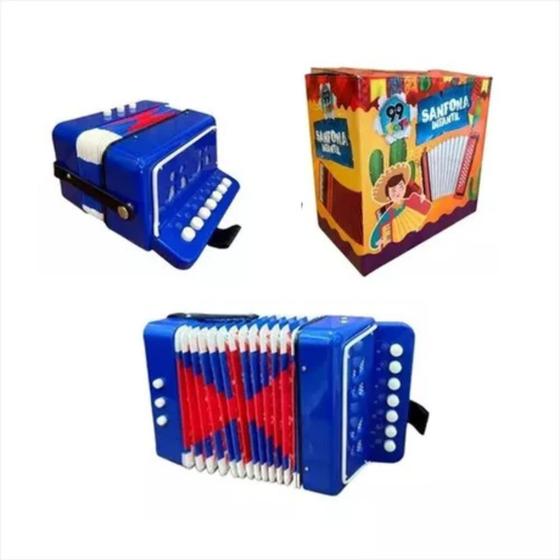 Imagem de Mini Sanfona Acordeon Infantil 7 Notas 10 Teclas