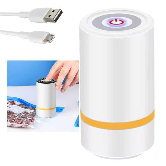 Imagem de Mini Seladora A Vacuo Touch Embalagem Portatil Guarda Conserva Alimento Comida Fruta Comida Carne Cozinha