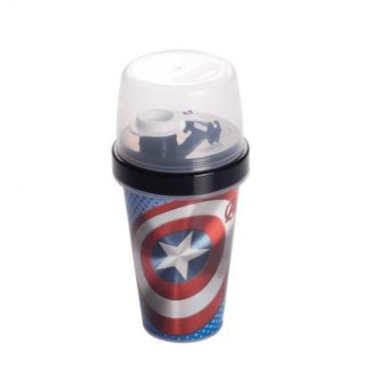 Imagem de Mini shakeira capitão america - 320ml  13375 - plasutil 